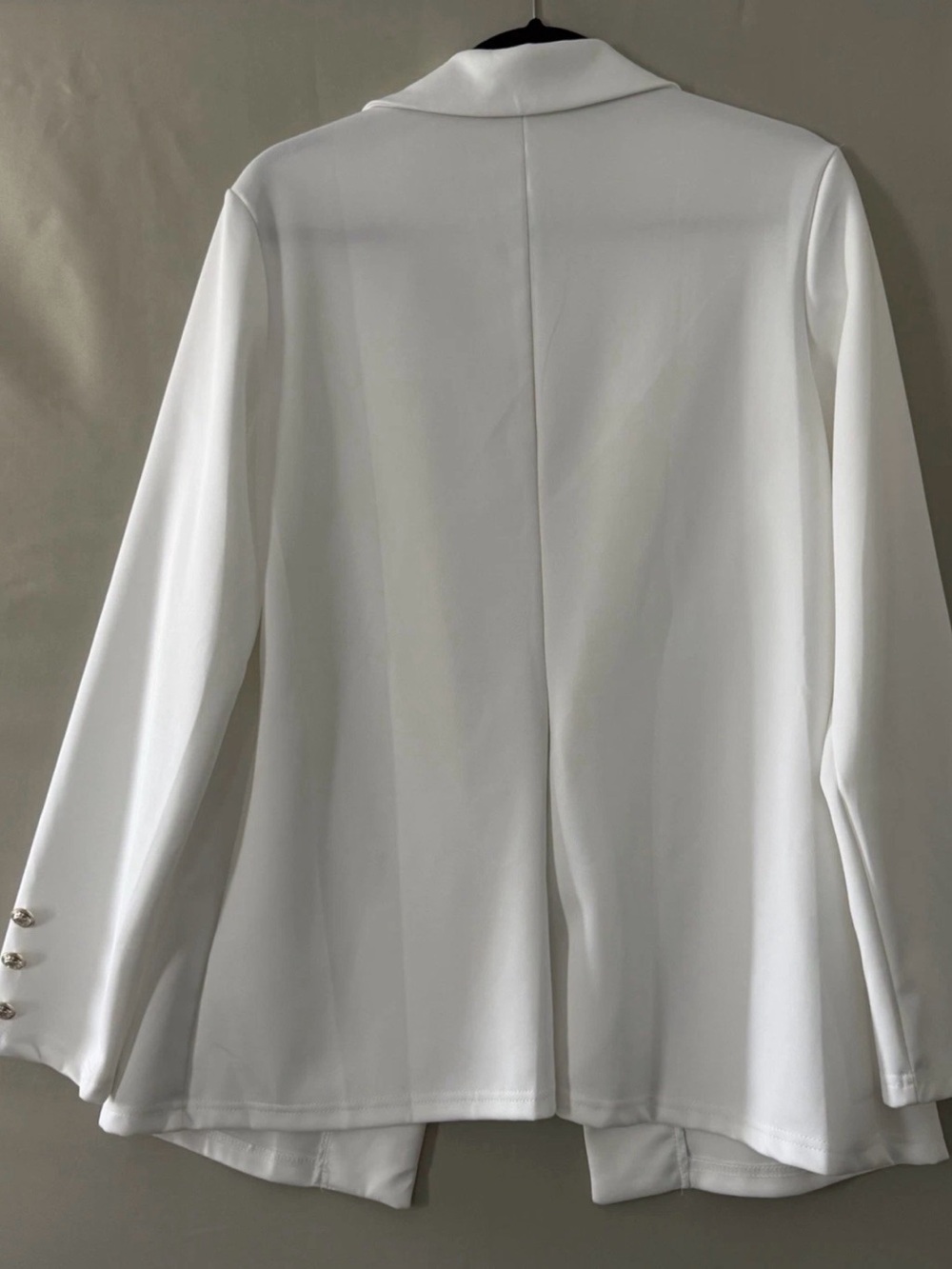 Women's White Open-Front Blazer Jacket - Picture 2 of 6